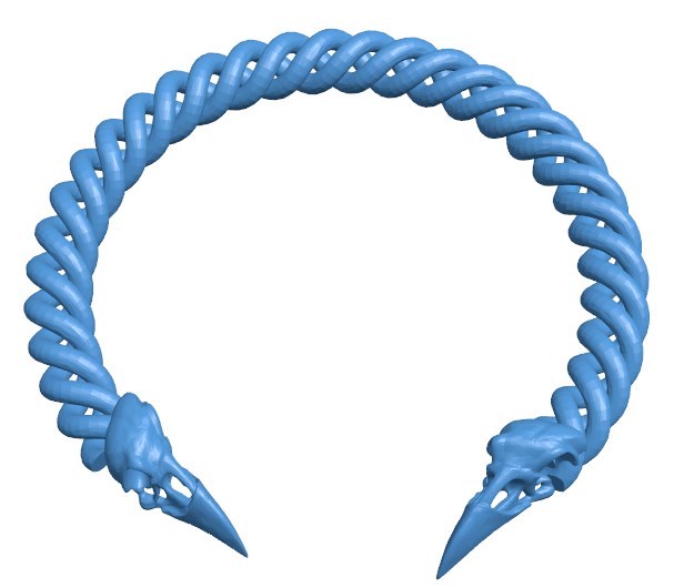 2 Headed Snake Bracelet - Free 3D Print Model