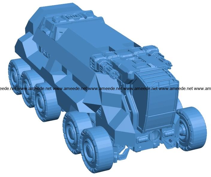Sci-fi truck B004032 file stl free download 3D Model for CNC and 3d printer