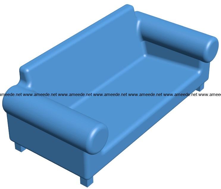 Simple Couch B003963 file stl free download 3D Model for CNC and 3d printer