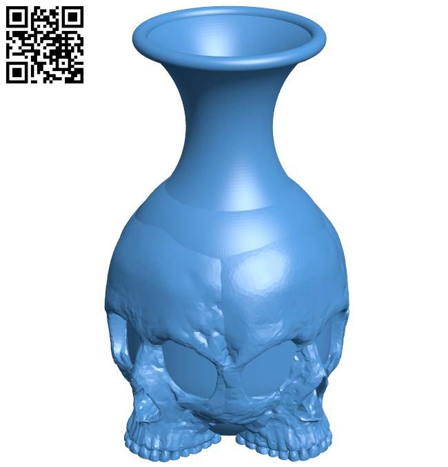 Skull Vase B004297 file stl free download 3D Model for CNC and 3d printer