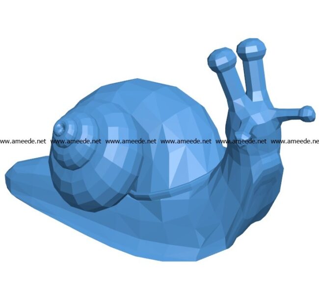 Snail low poly B003887 file stl free download 3D Model for CNC and 3d printer