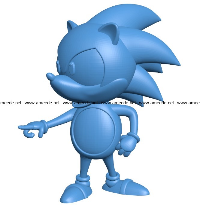 Sonic figure B003792 file stl free download 3D Model for CNC and 3d printer