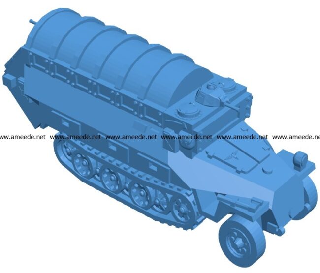 Tank Sdkfz 251 AE86 B003865 file stl free download 3D Model for CNC and 3d printer