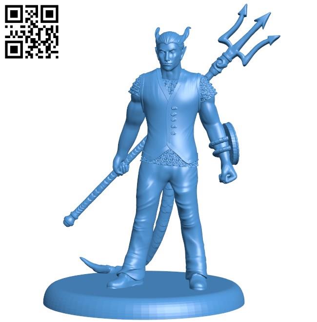 Tiefling Cleric Man B004425 file stl free download 3D Model for CNC and 3d printer