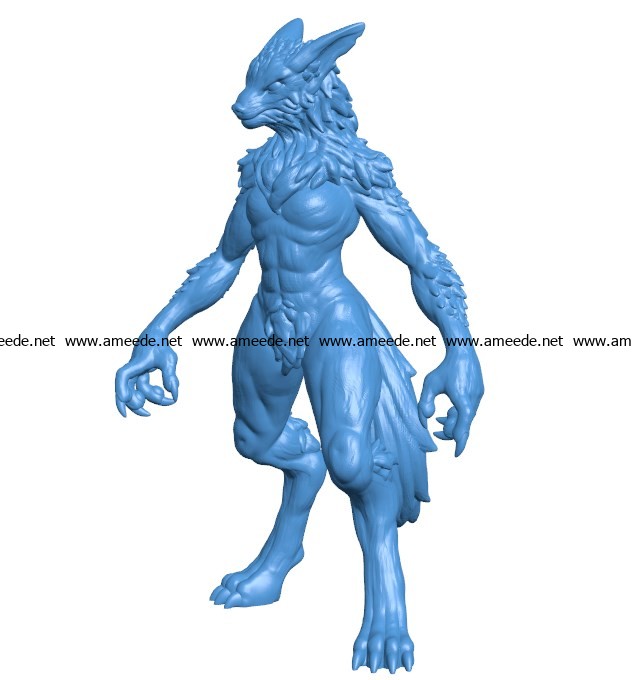 Were wolf female B003837 file stl free download 3D Model for CNC and 3d printer