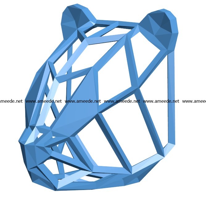 Wireframe panda B003833 file stl free download 3D Model for CNC and 3d printer