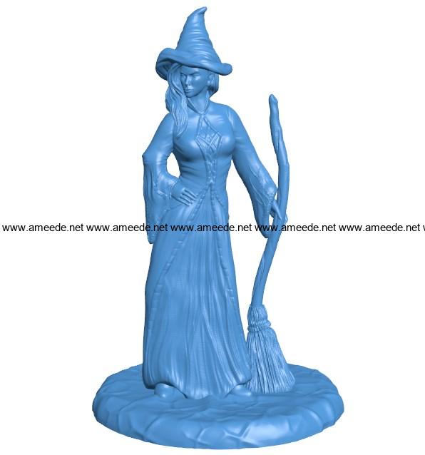 Witch Woman B004059 file stl free download 3D Model for CNC and 3d printer