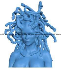 Woman Medusa Head B003800 file stl free download 3D Model for CNC and 3d printer