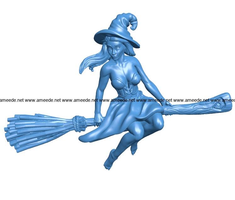 Woman witch B004095 file stl free download 3D Model for CNC and 3d printer
