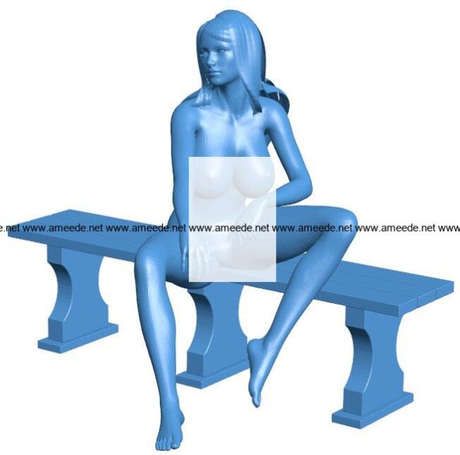 Women Sitting on a bench B004002 file stl free download 3D Model for CNC and 3d printer