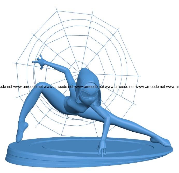 Women spider gwen B004073 file stl free download 3D Model for CNC and 3d printer