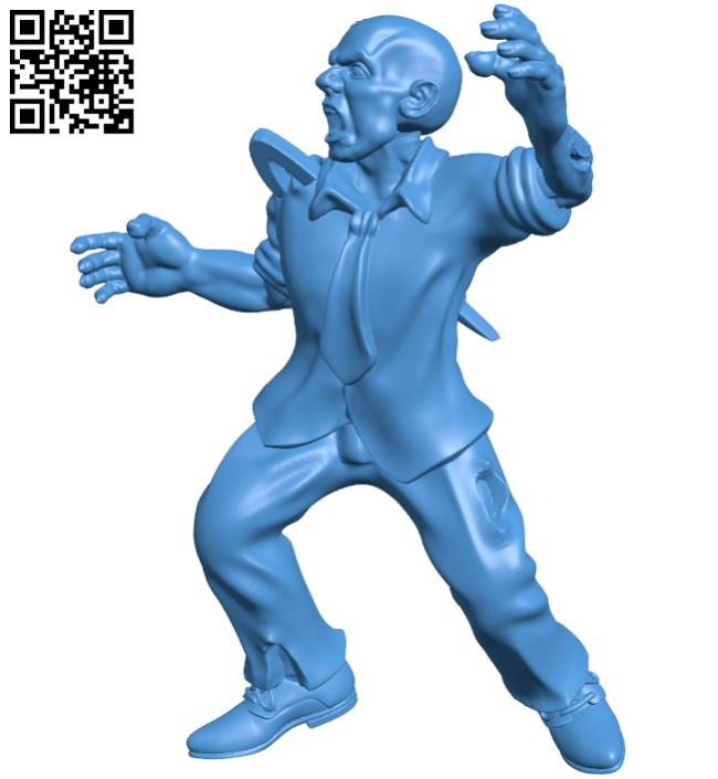 Zombie Man B004323 file stl free download 3D Model for CNC and 3d printer