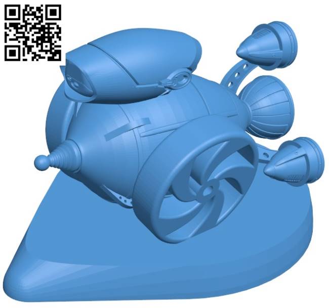 Zoom Bot Ship B004309 file stl free download 3D Model for CNC and 3d printer