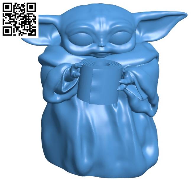 Yoda holding tp B004340 file stl free download 3D Model for CNC and 3d printer