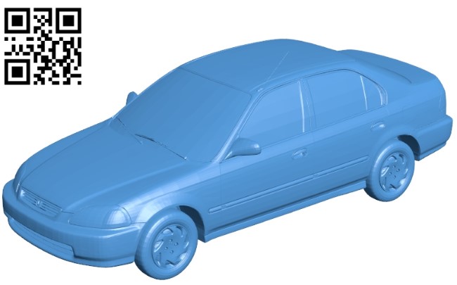 1998 Honda Civic LX car B004769 file stl free download 3D Model for CNC and 3d printer