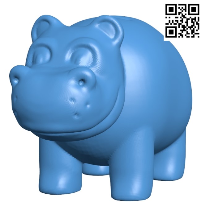 Bank Cartoon Hippo B004612 file stl free download 3D Model for CNC and 3d printer