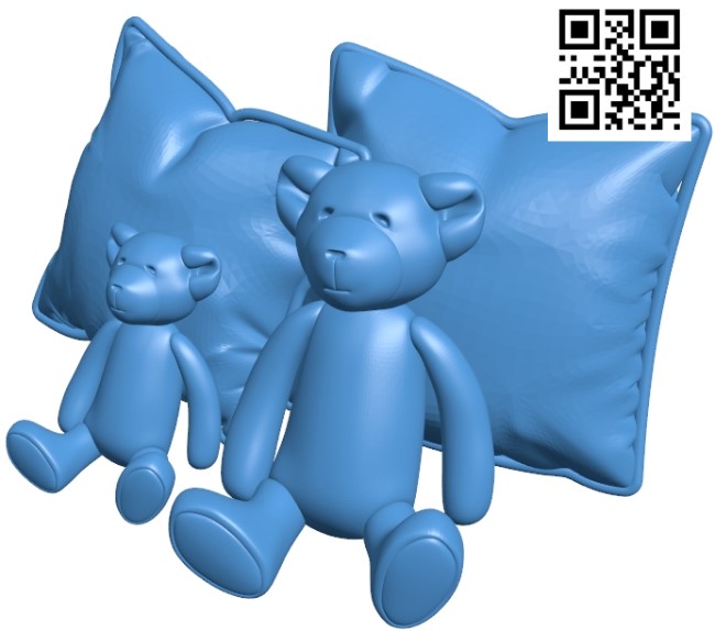 Bear with pillows B004799 file stl free download 3D Model for CNC and 3d printe