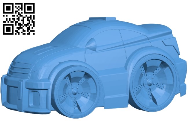 Cartoon police car B004820 file stl free download 3D Model for CNC and 3d printer