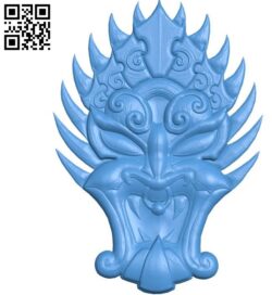 Devil mask A003351 wood carving file stl for Artcam and Aspire jdpaint free vector art 3d model download for CNC