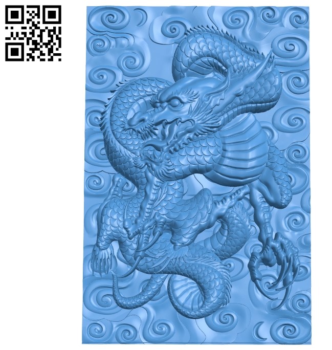 Eastern dragon A003464 wood carving file stl for Artcam and Aspire free art 3d model download for CNC