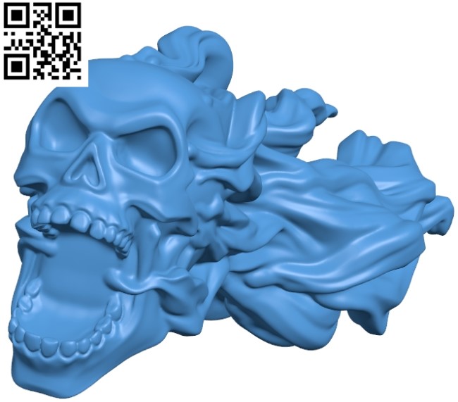 Flying Skull B004709 file stl free download 3D Model for CNC and 3d printer