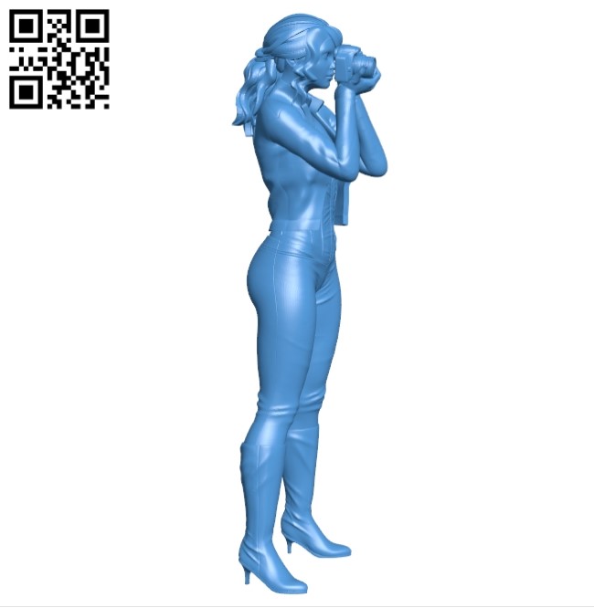 Girl with camera B004590 file stl free download 3D Model for CNC and 3d printer