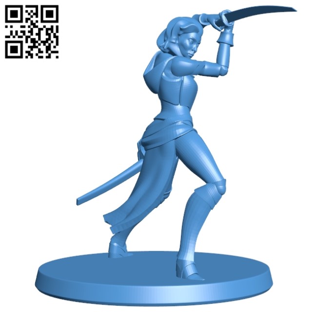 Girl with the sword B004649 file stl free download 3D Model for CNC and 3d printer