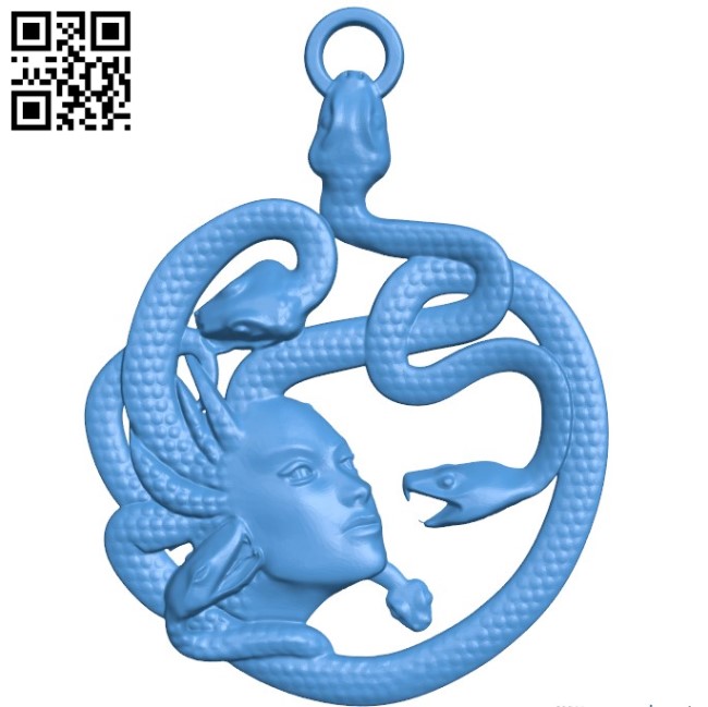 Gorgon Medusa pendant A003374 wood carving file stl for Artcam and Aspire free art 3d model download for CNC
