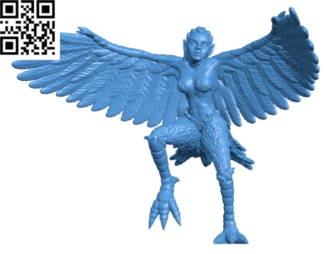 Harpy woman B004673 file stl free download 3D Model for CNC and 3d printer
