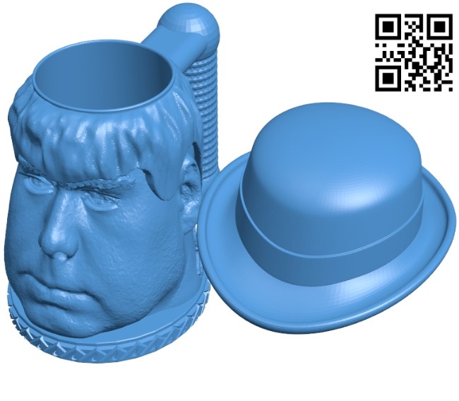 Human-shaped mug B004631 file stl free download 3D Model for CNC and 3d printer