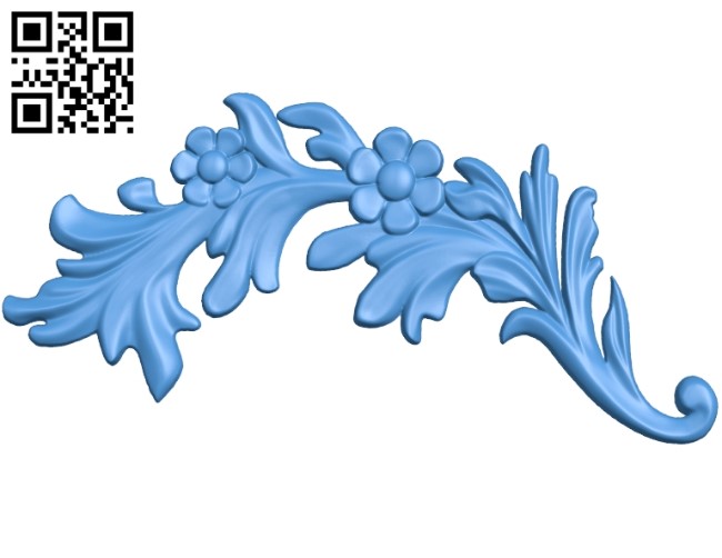 Leaf pattern A003410 wood carving file stl for Artcam and Aspire free art 3d model download for CNC