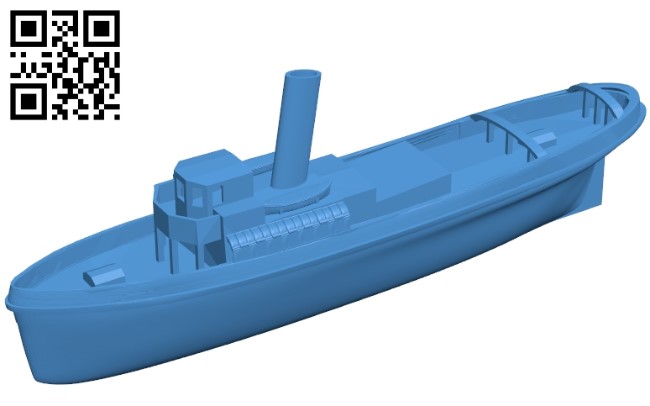 Old tug ship B004735 file stl free download 3D Model for CNC and 3d printer