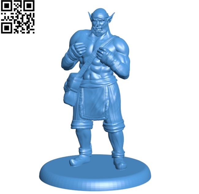 Orc Monk man B004691 file stl free download 3D Model for CNC and 3d printer
