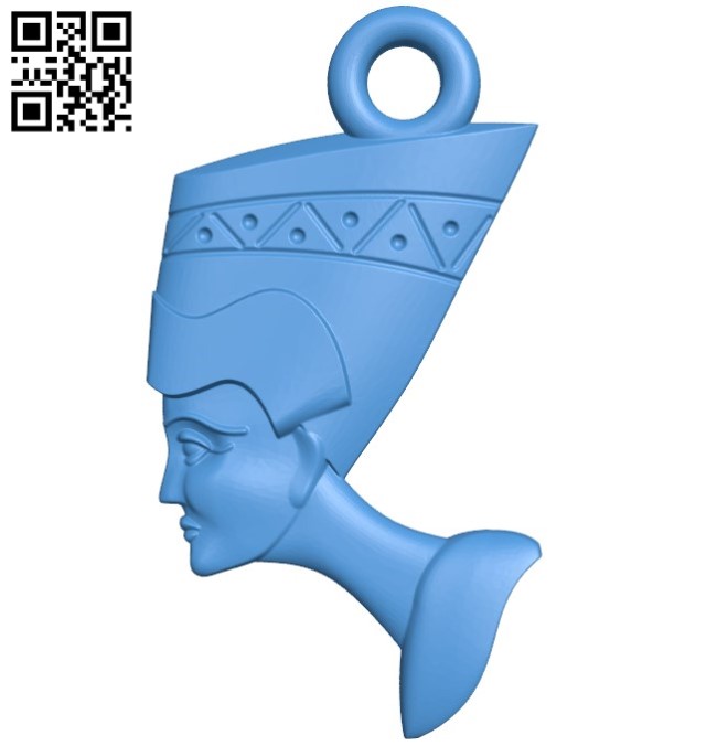 Pendant Nefertiti suspension A003377 wood carving file stl for Artcam and Aspire free art 3d model download for CNC