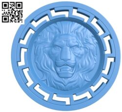 Pendant medallion Leo A003379 wood carving file stl for Artcam and Aspire free art 3d model download for CNC