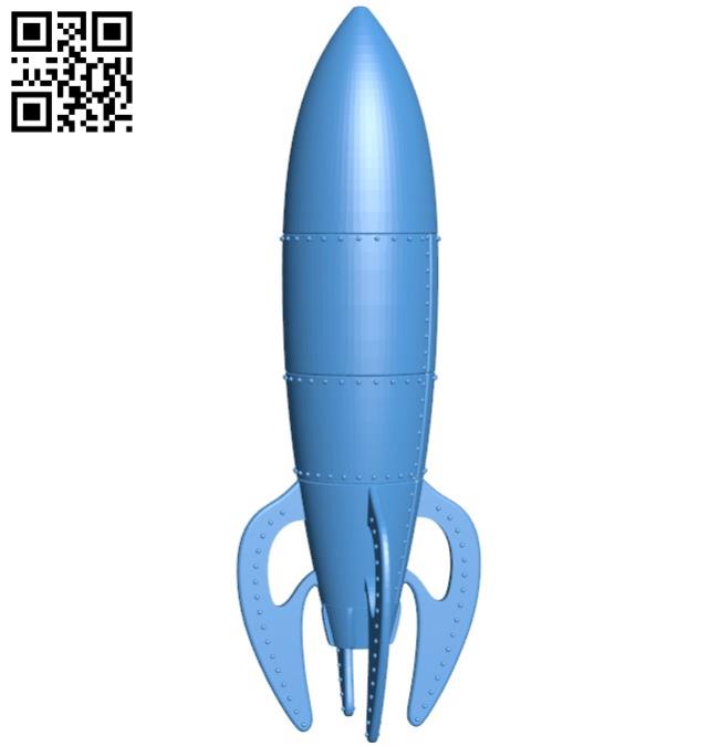 Retro Rocket - Bomb B004564 file stl free download 3D Model for CNC and 3d printer