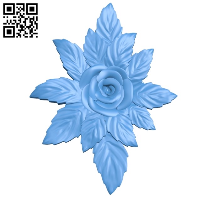 Rose design A003621 wood carving file stl for Artcam and Aspire free art 3d model download for CNC