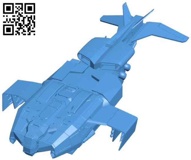 Ship Kitbash Ship B004545 file stl free download 3D Model for CNC and 3d printer