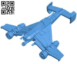 Space fighter ship B004534 file stl free download 3D Model for CNC and 3d printer