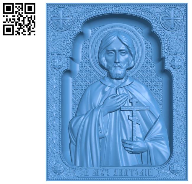 St. Martyr Anatoly A003346 wood carving file stl for Artcam and Aspire jdpaint free vector art 3d model download for CNC