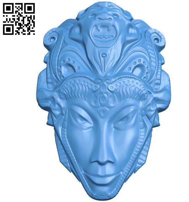 Sun wukong mask A003352 wood carving file stl for Artcam and Aspire jdpaint free vector art 3d model download for CNC