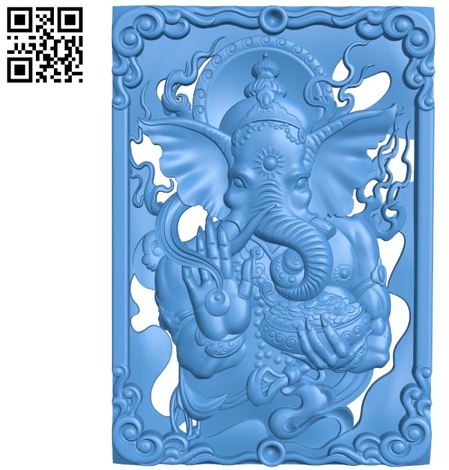 The elephant god Ganesha A003462 wood carving file stl for Artcam and Aspire free art 3d model download for CNC