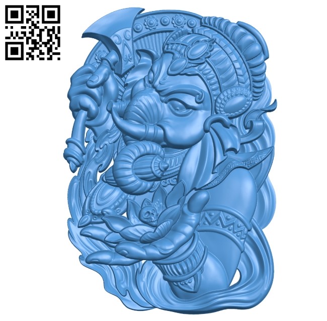 The elephant god Ganesha A003545 wood carving file stl for Artcam and Aspire free art 3d model download for CNC