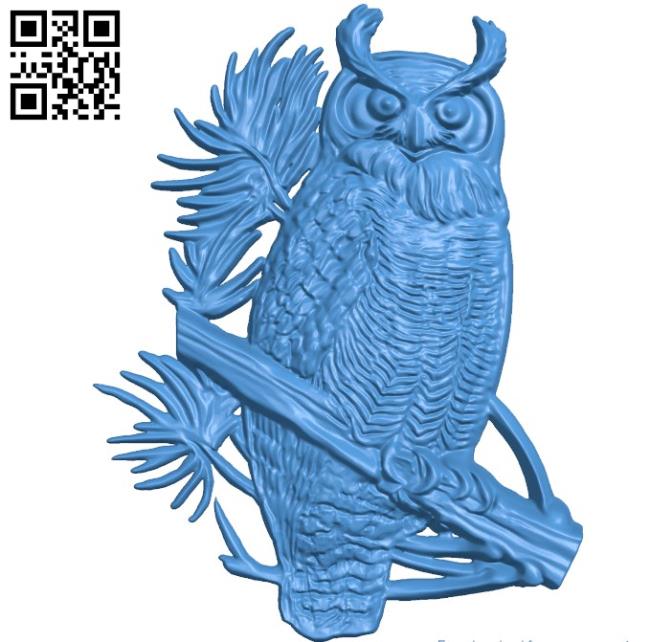 The owl bird cat A003362 wood carving file stl for Artcam and Aspire free art 3d model download for CNC