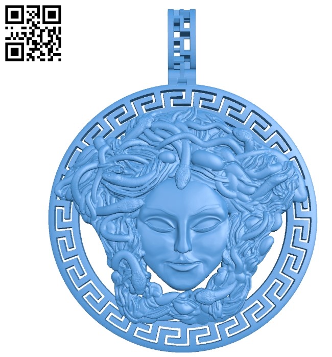 The pendant is a snake goddess A003372 wood carving file stl for Artcam and Aspire free art 3d model download for CNC
