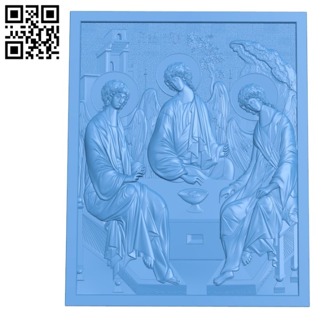 The picture of the three angels A003612 wood carving file stl for Artcam and Aspire free art 3d model download for CNC