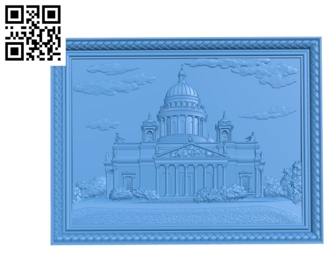 The picture of the white house A003393 wood carving file stl for Artcam and Aspire free art 3d model download for CNC