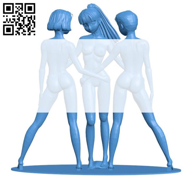 Three women graces B004493 file stl free download 3D Model for CNC and 3d printer
