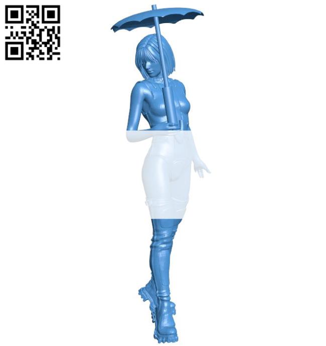 Umbrella Girl B004448 file stl free download 3D Model for CNC and 3d printer