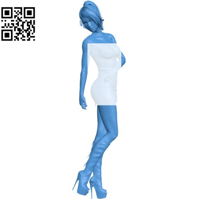 Woman with black and white style B004801 file stl free download 3D Model for CNC and 3d printe